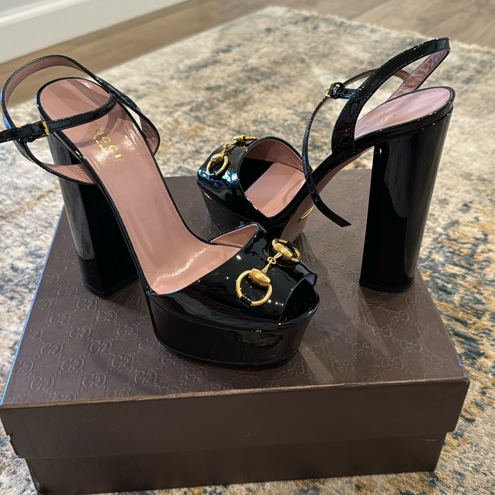 Gucci Patent Leather Platform Heels